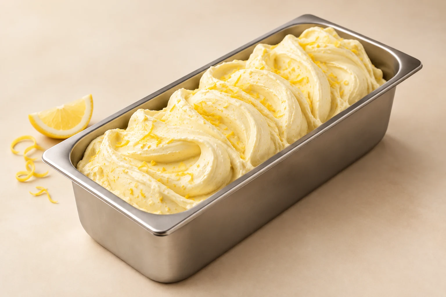 Zitrone im Eisbehälter